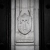 A concrete decorative paver on the side of Mitten Hall on Main Campus